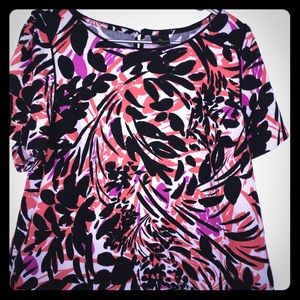 Worthington Short Sleeve Floral Top